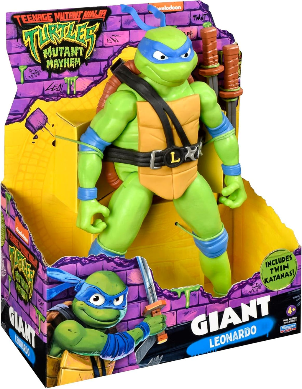 Playmates Toys Teenage Mutant Ninja Turtles Leonardo Figure - 12” Giant Collectible