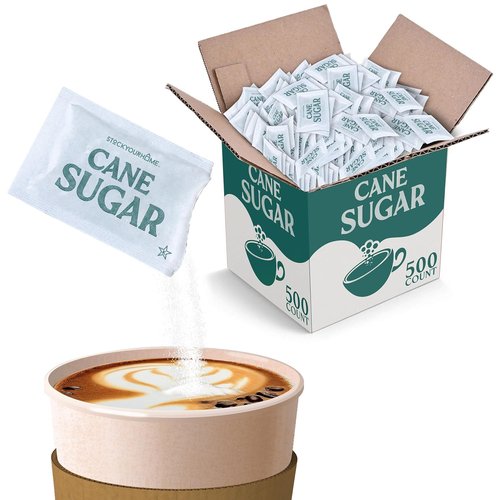 Bulk Sugar Packets - 500 Count White Sugar Packets for Coffee & Tea | Perfect for Restaurants & Offices