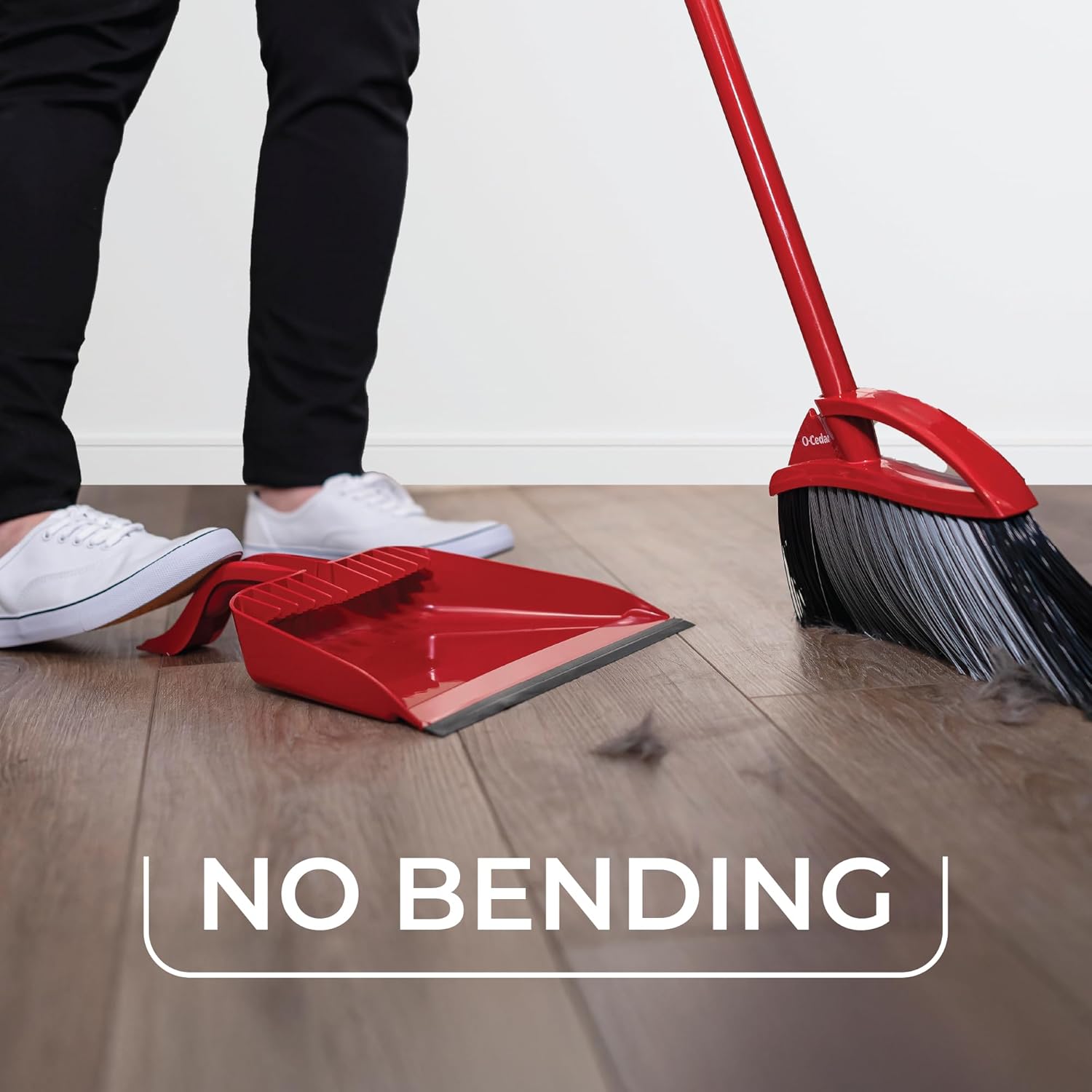 O-Cedar Pet Pro Broom - Step-On Dustpan for Effortless Cleaning | Removes 99% of Pet Hair
