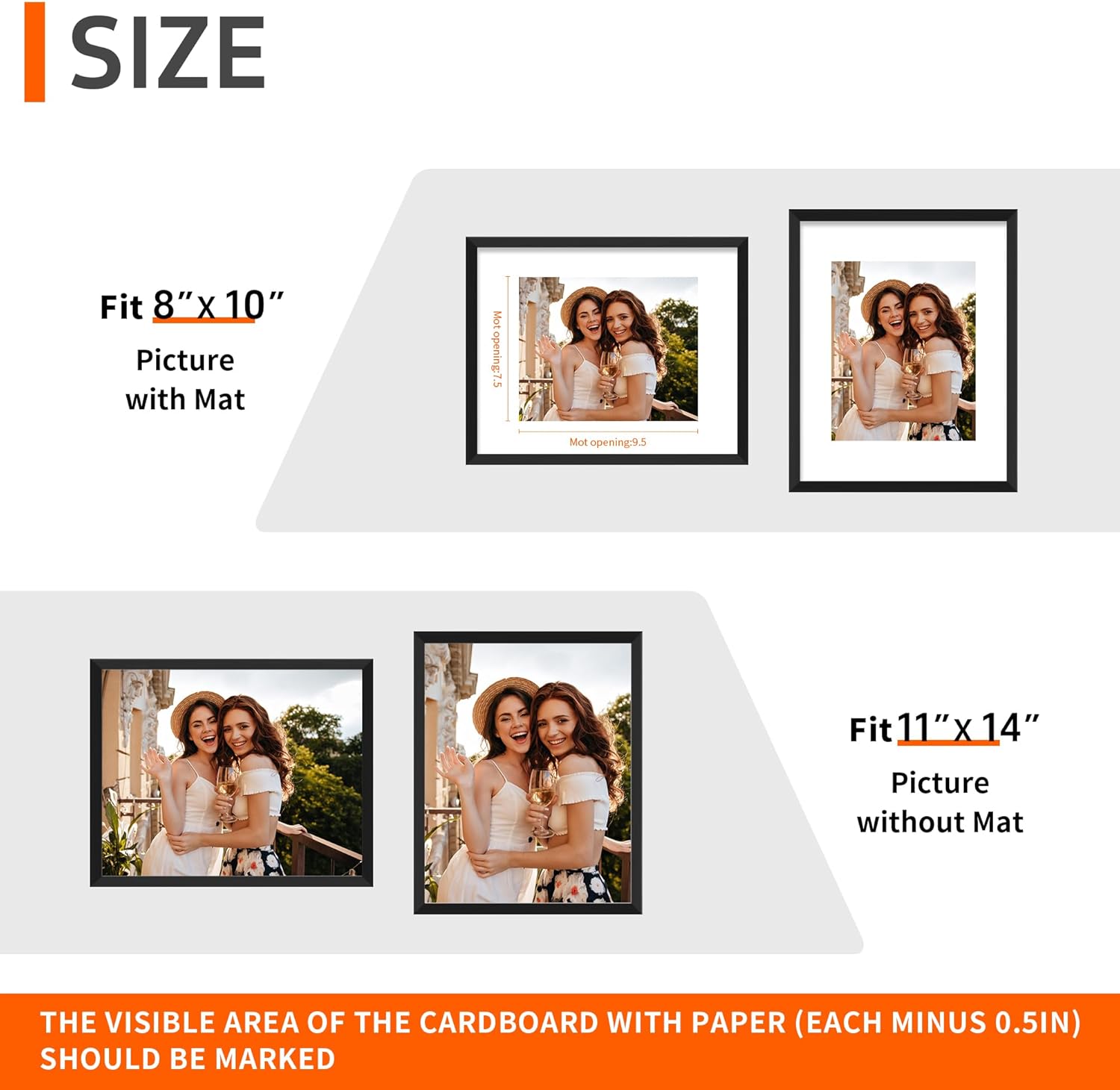 Regine Switzerland 11x14 Black Picture Frame - Versatile Display for 8x10 or 11x14 Photos | Wall/Tabletop Stand