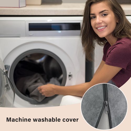 ENITYA 19" Back Support Pillow,Reading Pillow with Attached Arms & Large Pockets, Removable Washable Cover, Wedge for Sitting,Reclining,Watching TV,Post Surgery in Bed,Couch or Floor,Medium Firm,Grey