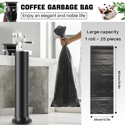 Espresso Knock Box Garbage Bags for Commercial Floor Standing coffee knock box Large trash bags for Coffee Grounds for Coffee Shop, Bar, Kitchen,Office (2Roll/50pcs)