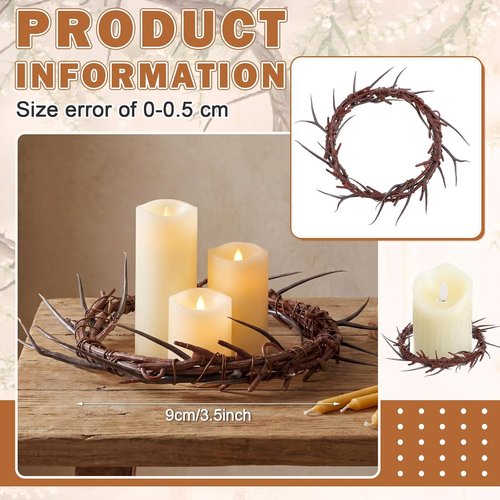 Daifunli Jesus Crown of Thorns Headpiece - Elegant Candle Holder Ring Wreath for Home Decor