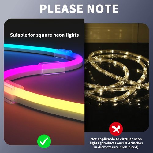Govee Neon Rope Light Clips - 30Pcs Clear Waterproof LED Strip Mounting Brackets | Adhesive Wall Holders