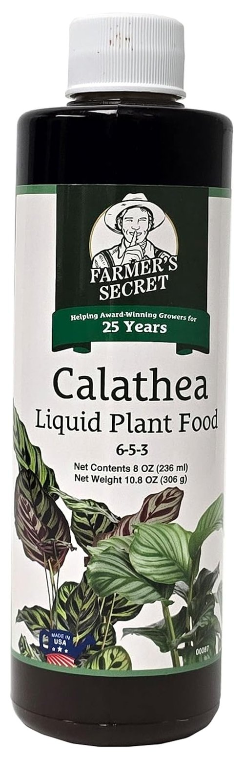 Farmer's Secret Calathea Liquid Plant Food - Super Concentrated Fertilizer (8oz) for Growth & New Shoots