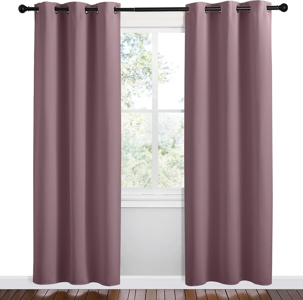 NICETOWN Room Darkening Curtains - Thermal Insulated Grommet Drapes, Set of 2, 42" x 78", Ideal for Kitchen & Bedroom