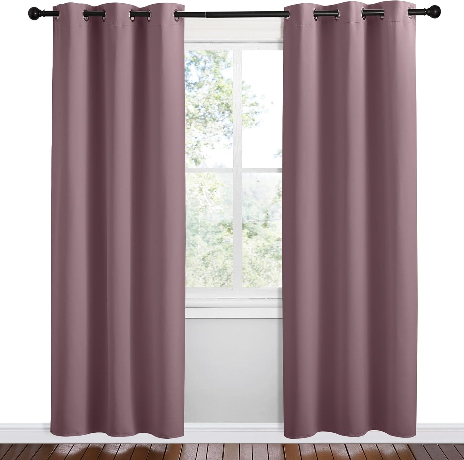 NICETOWN Room Darkening Curtains - Thermal Insulated Grommet Drapes, Set of 2, 42" x 78", Ideal for Kitchen & Bedroom