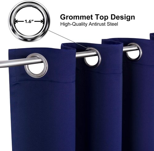 ChrisDowa Blackout Curtains - Thermal Insulated Room Darkening Panels, Navy Blue, 52W x 72L | 2-Panel Set
