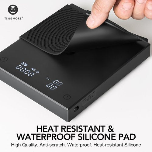 TIMEMORE Black Mirror Basic 2 Coffee Scale with Timer, 2kg/0.1g High Precision Kitchen Scale, Espresso Scale with Flow Rate Function, Digital Coffee Scale for Pour Over Drip Coffee with Silicone Cover