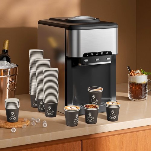GGOLDMER 4 oz Paper Coffee Cups - 500 Pack Paper Espresso Cups, Disposable Coffee Cup, Small Paper Cup for Hot or Cold Beverage, Espresso, Capucino for Party, Picnic, Home, Office and Business (Black)