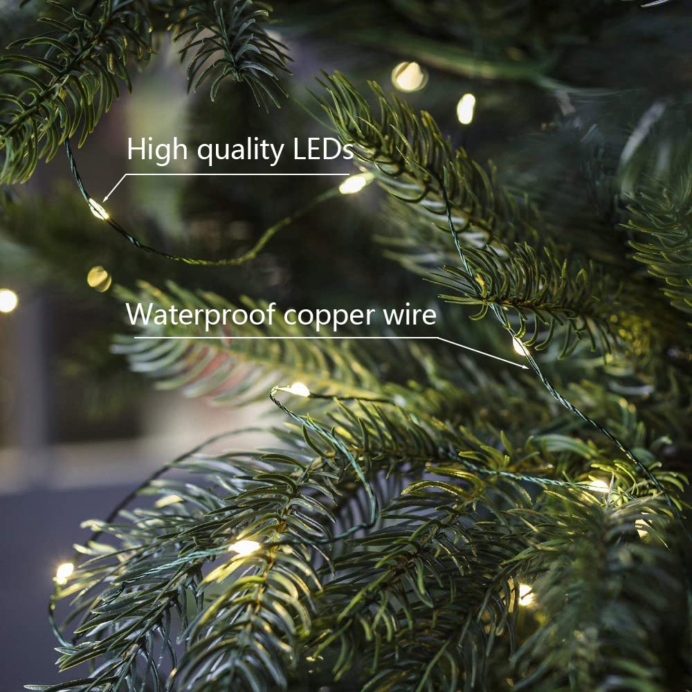 RESNICE 2 Pack Green Wire Fairy Lights Plug in 66Ft 200 LED Warm White Twinkle Lights LED String Lights with Remote for Christmas Tree Bedroom Living Room Wall Patio Party Decoration