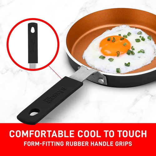 Bakken-Swiss Mini Nonstick Egg Pan & Omelet Pan - Eco-Friendly Copper Skillet [5.5''] - Non-Toxic & Dishwasher Safe