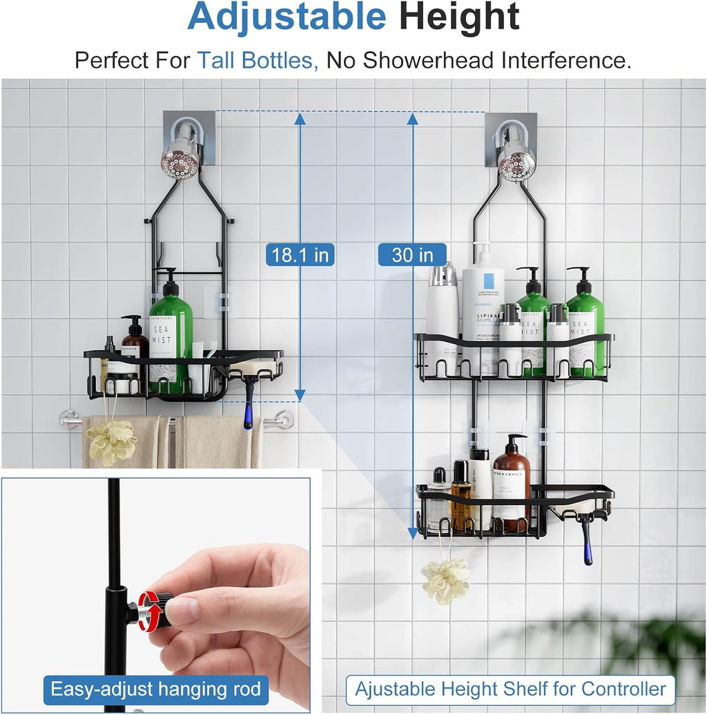 Skiennix Shower Organizer - Upgraded Extended Length, Rustproof Shampoo & Soap Holder | Large Bathroom Caddy