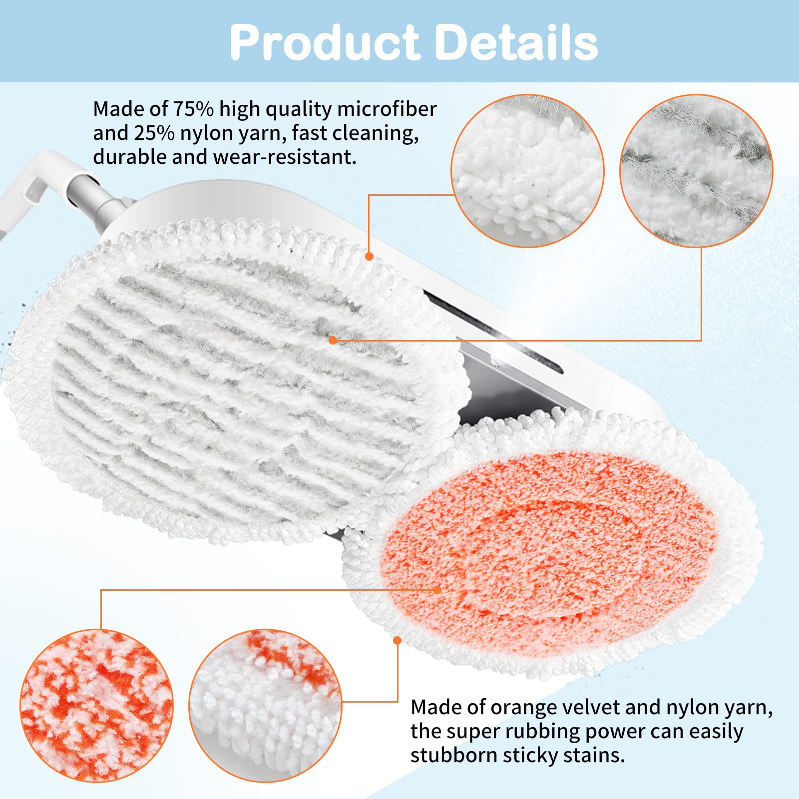 10 Pack Upgraded S7001 Pads Replacement Steam Mop Pads for Shark S7001 S8201 S7201 S7000 S7000AMZ S8001 S7005 S7020 Series Steam Mop Pads,Steam & Scrub All-in-One Scrubbing Mop Pads,Part #: XKITP7000