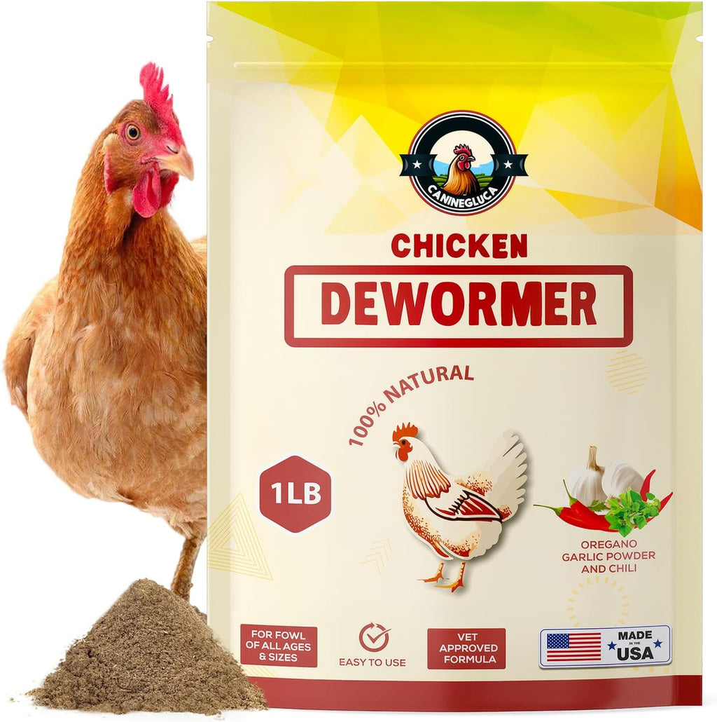 Natural Chicken Dewormer Powder - Chili Mix Formula | 1LB XL Pouch for Laying Hens & Gut Health