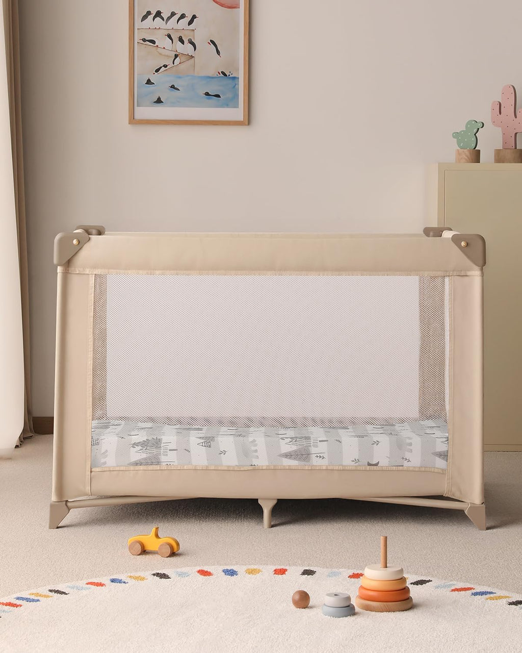 Yoofoss Baby Pack and Play Sheets - Ultra Soft Fitted Mini Crib Sheets for Boys & Girls | 38x26" Forest Bear Design