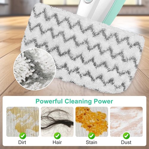 8 Pack Microfiber Steam Mop Replacement Pads for Shark Steam Mop S1000, S1000A, S1000C, S1000WM, S1001C Dirt Grip Steam Mop Pads, Washable & Reusable Microfiber Mop Pads for All Floor Clean