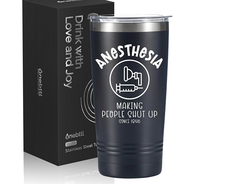 20 oz Stainless Steel Tumbler with Lid – Anesthesia Gift for Anesthesiologists