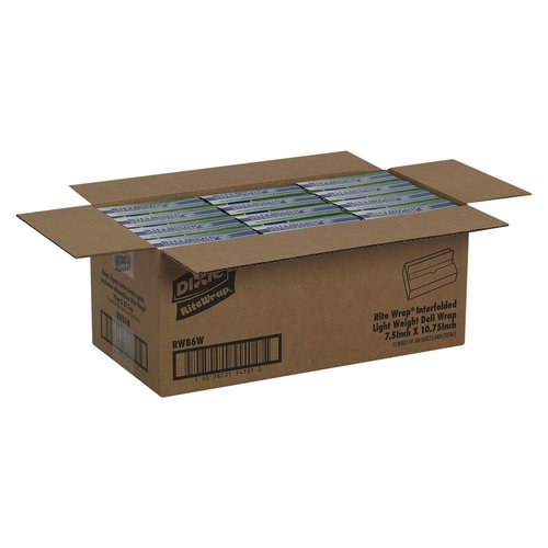 Georgia-Pacific Dixie Rite-Wrap Light-Weight Interfolded Dry Wax Deli Paper by GP PRO (Georgia-Pacific), RW86W, White, 10.75" W x 7.5" L, 6,000 Count (Case of 12 Boxes, 500 Sheets Per Box)