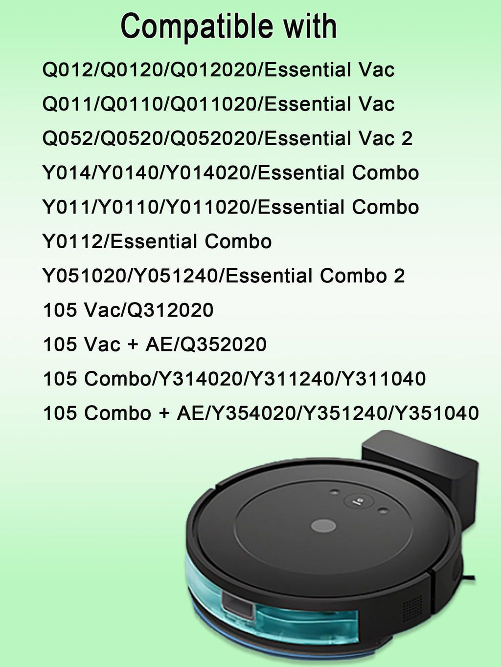 E-HAO Vacuum Multi-Surface Brush Replacement Parts for iRobot Roomba Essential Series, Accessories Brushes for 104 Vac, 105 Vac, 105 Combo, Q0120, Q0110, Q0520, Y0140, Y0110, Y01120, Y051020. 3-Pack