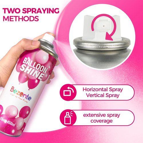 Bezente Balloon Shine Spray - 15 oz Waterproof, Long-Lasting High Shine for Party Decorations