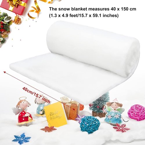 Apragaz Christmas Snow Blanket Roll - 5 Pack of 15.7 x 59 Inch Artificial Snow for Winter Wonderland Decor