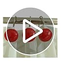 Twofishes Red Round Shower Curtain Hooks - Decorative Resin Set of 12