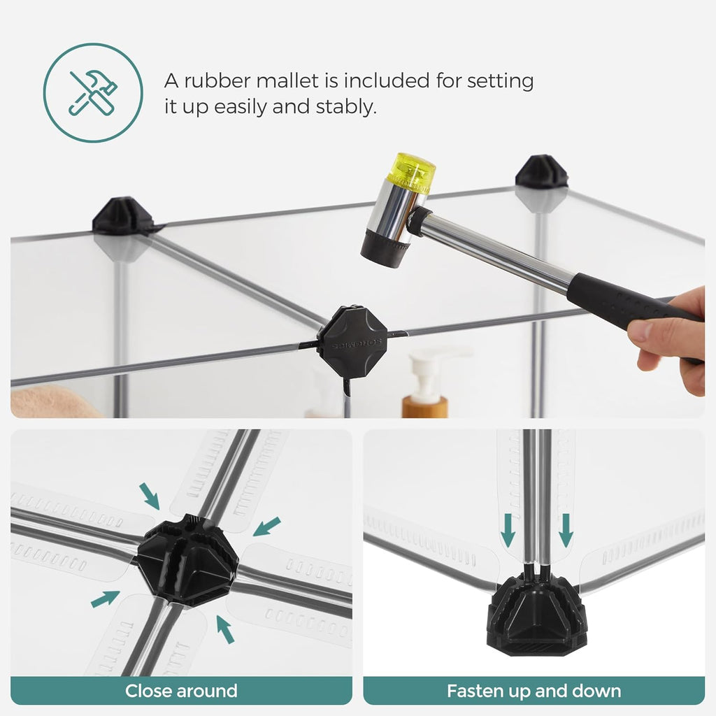 SONGMICS Shoe Rack - 10-Slot Storage Organizer with Doors | Portable Modular Design for Shoes & Accessories