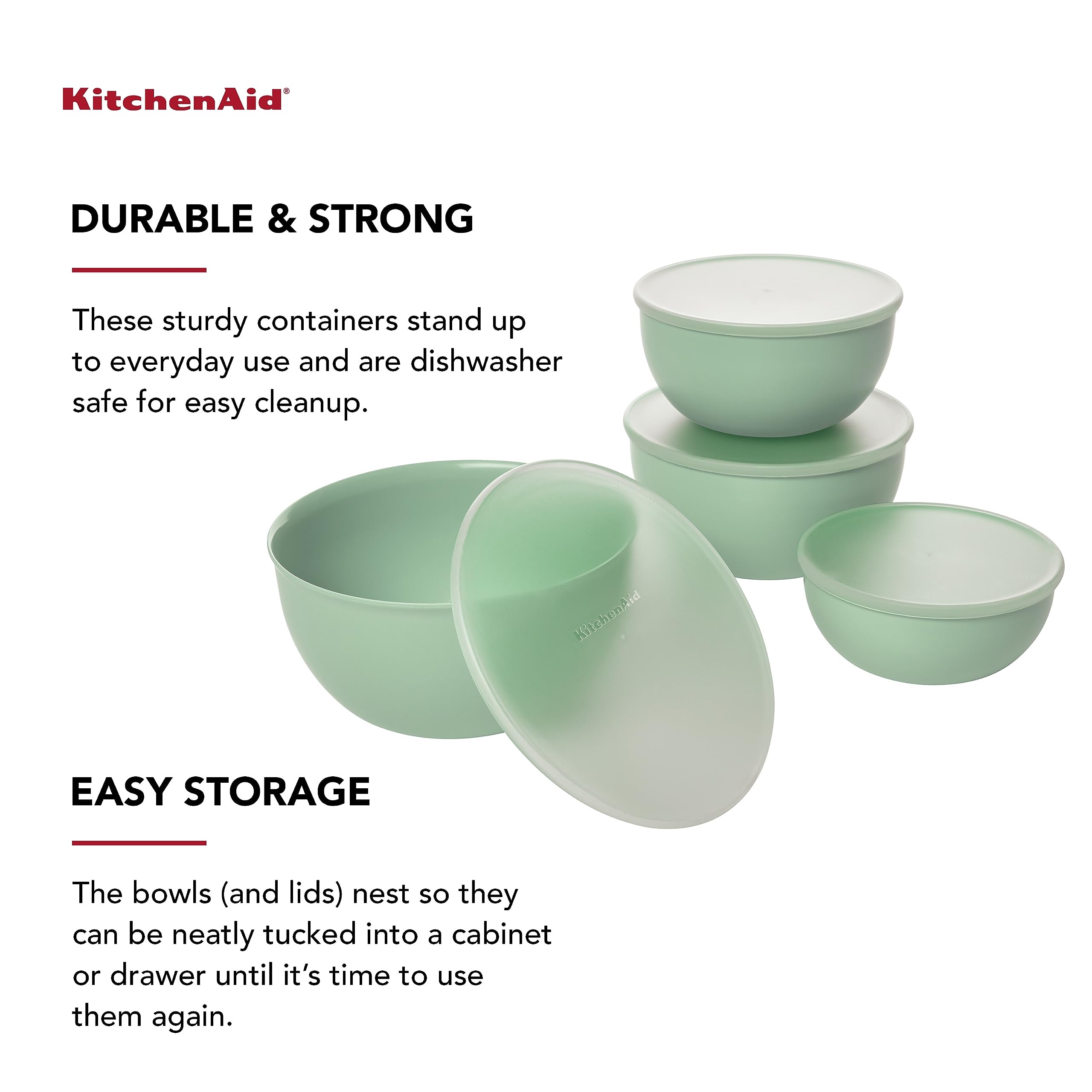 KitchenAid Prep Bowls with Lids, Set of 4