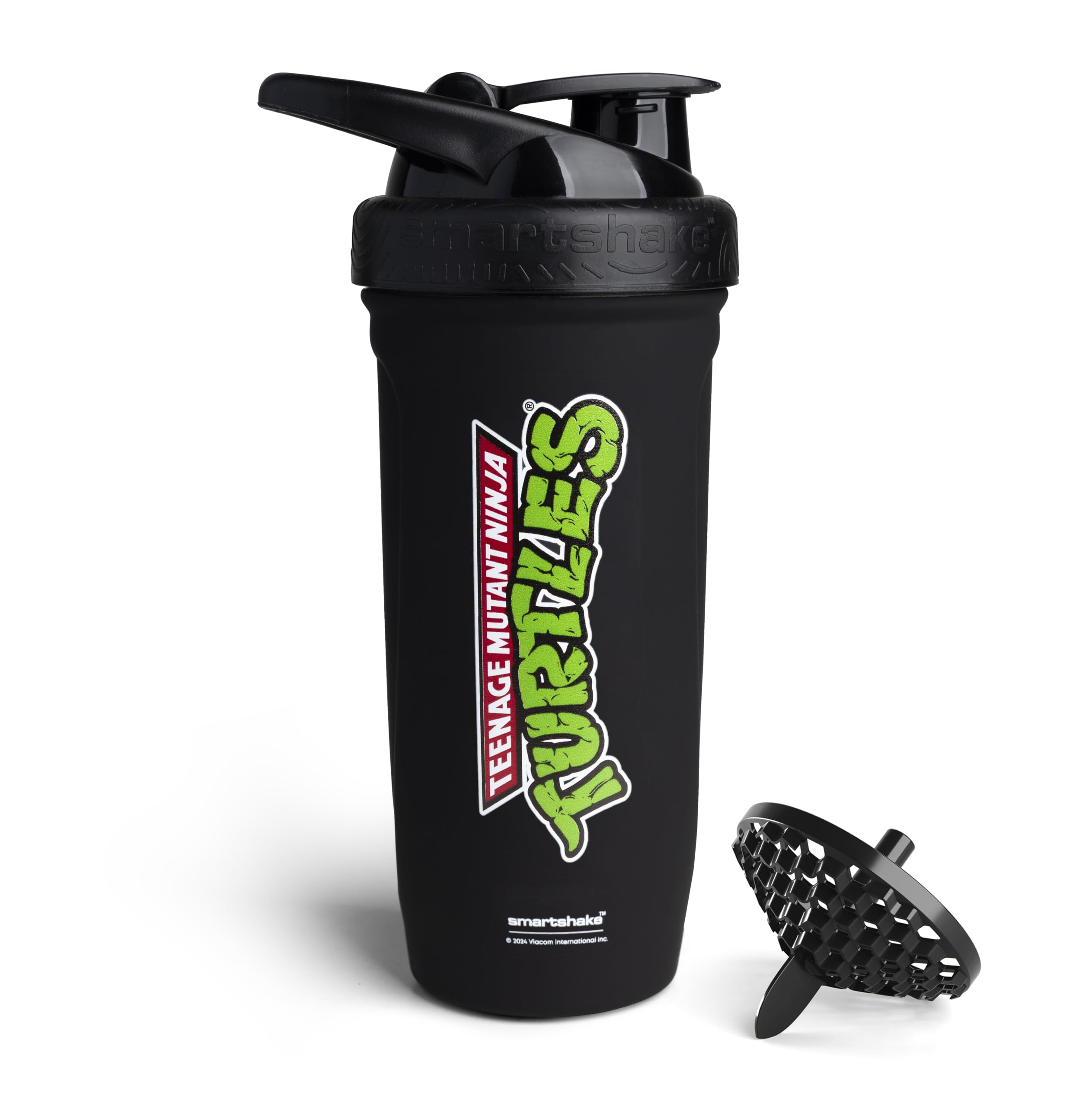 Smartshake TMNT Reforce Stainless Steel Protein Shaker Bottle - Non Insulated Unisex Gym Bottle | Metal Shaker Bottles - 900 ml | 30 oz - Leakproof Screw-on Lid - BPA Free | New Black