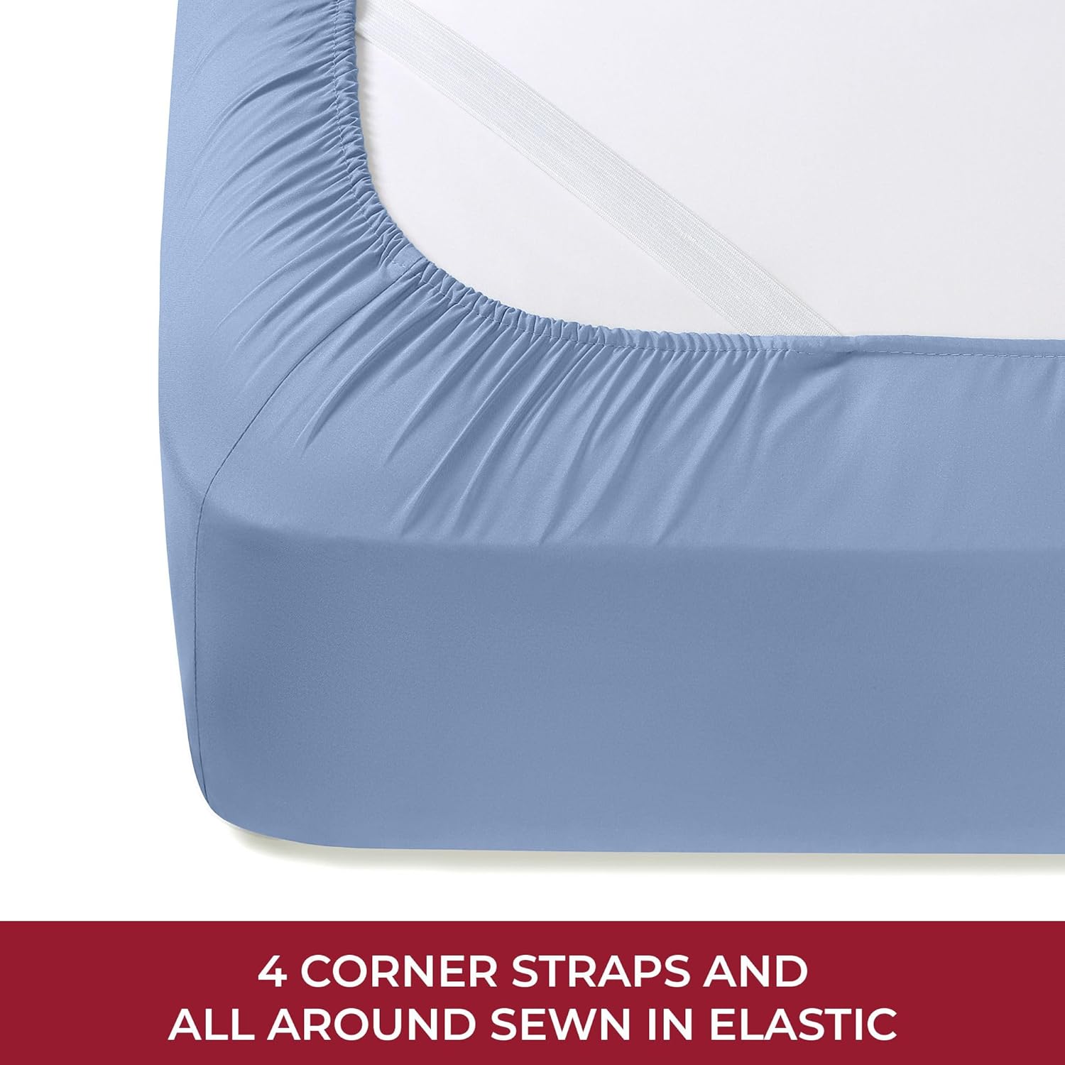 Mellanni RV Short Queen Sheets - Iconic Collection Luxury Bedding | Extra Soft, Cooling, Deep Pocket (Sky Blue)