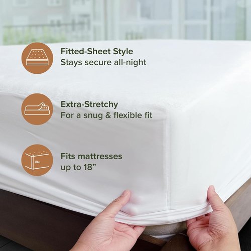 Beckham Hotel Collection Mattress Protector - Hotel-Grade Cotton Blend, Silent Waterproof, King Size
