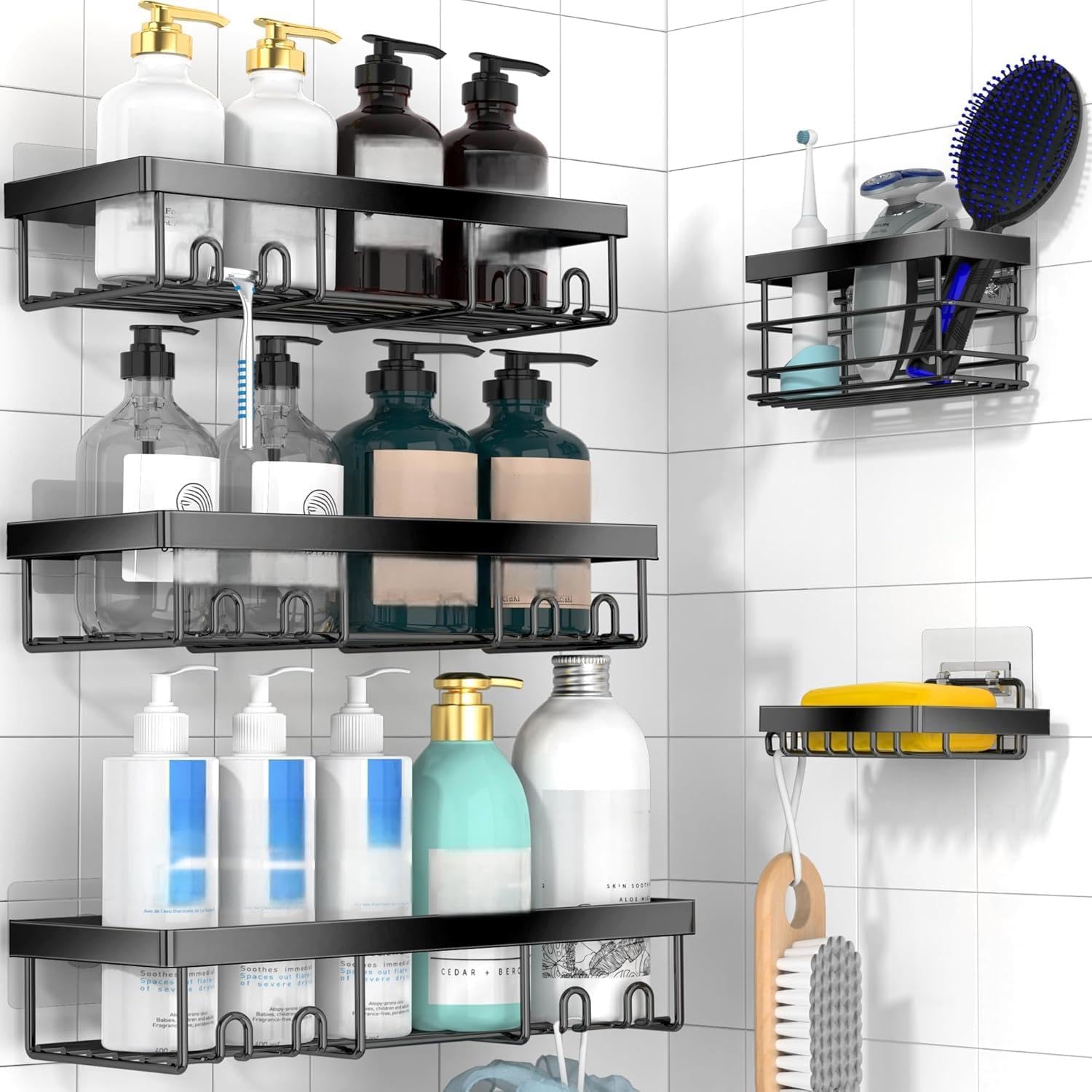 Moforoco Shower Caddy Organizer Shelves - 5 Pack Corner Storage for Bathroom & RV Essentials