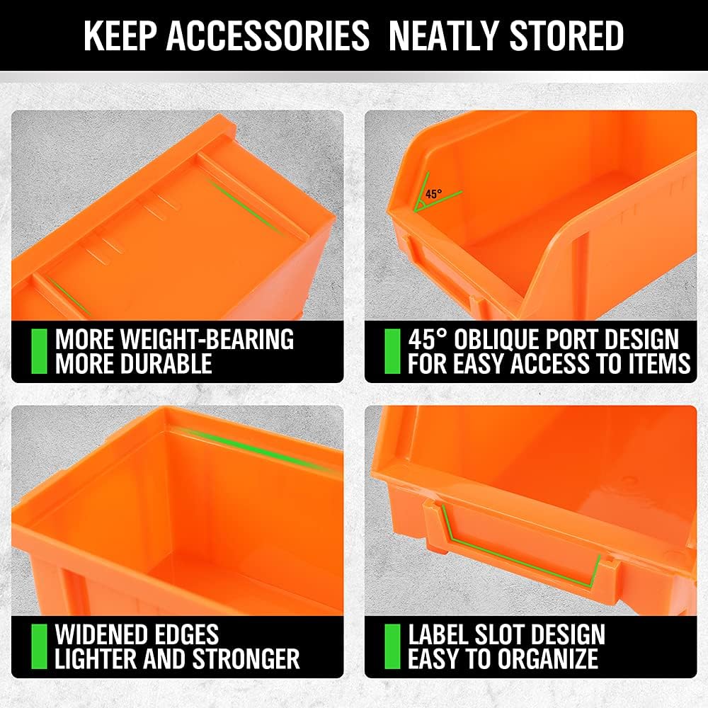 SWANLAKE Heavy-Duty Garage Tool Organizer - 30-Bin Wall-Mounted Storage for Screws, Nuts, Bolts & More