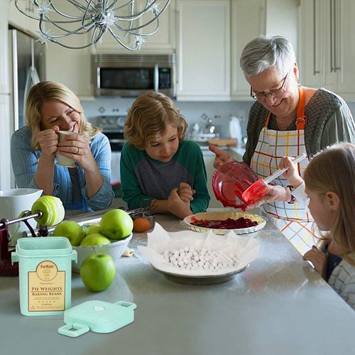 FurRain Ceramic Pie Weights - Reusable 10mm Baking Beans for Perfect Pie Crusts | Eco-Friendly Stoneware