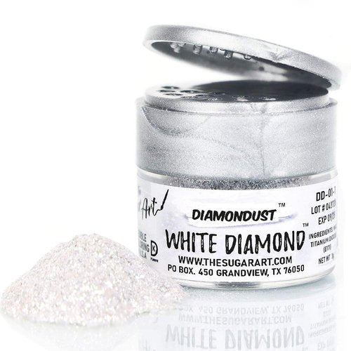 DiamonDust by The Sugar Art | White Diamond Edible Glitter for Drinks & Desserts | 100% Food-Safe, Vegan, 4g