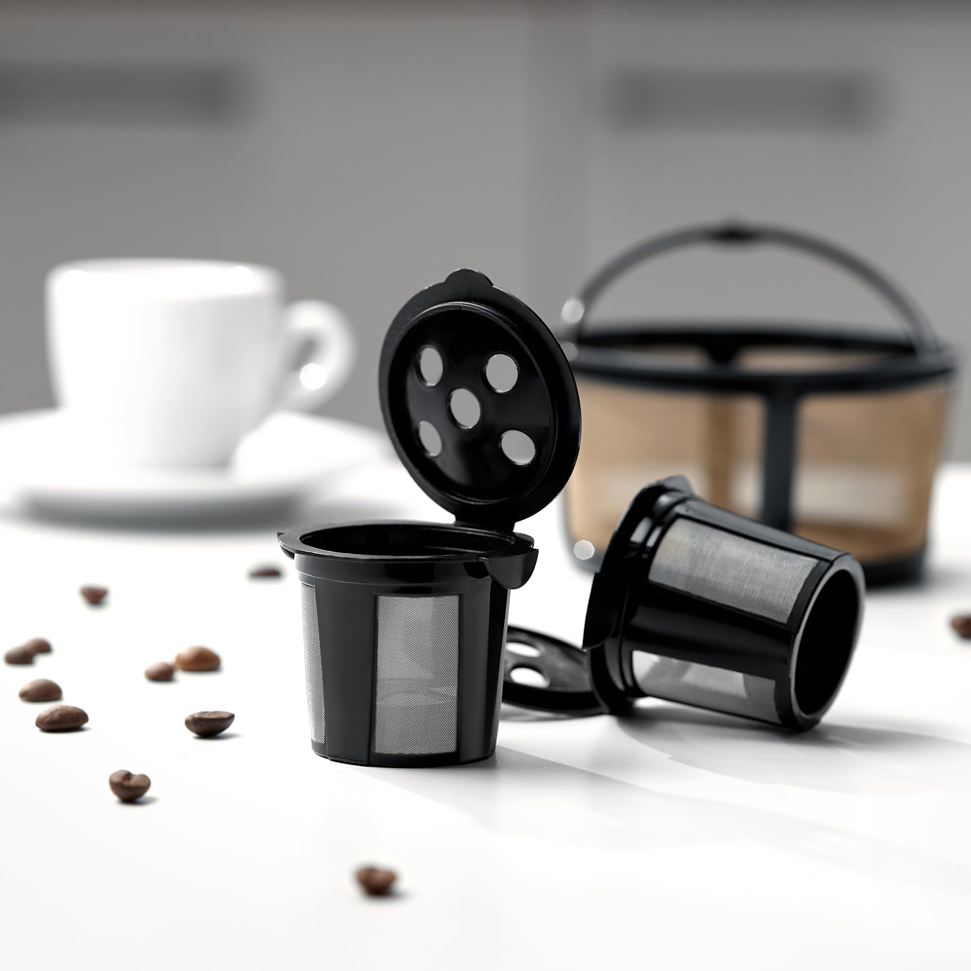 2 Reusable K Cups and Basket Coffee Filter for Keurig K-Duo Hot & Iced Single Serve & Carafe Coffee Maker with MultiStream Technology (Gen 2)