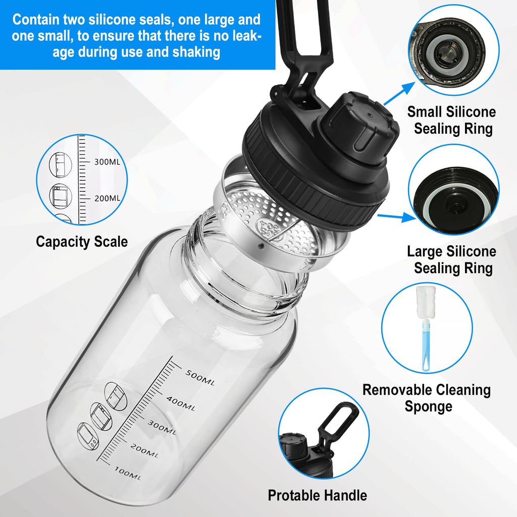 BNCWCQZ Glass Shaker Bottle,22oz BPA-Free Odorless Shaker Bottle with 304 Stainless Steel Ball and Removable Cleaning Brush for Fitness Protein Mixes(1Pack)