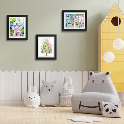 Golden State Art, 10x12.5 Kids Art Frames, Front-Opening Picture Frame Great for Kids Drawings, Artworks, Children Art Projects, Schoolwork, Home or Office (Black Set of 2)