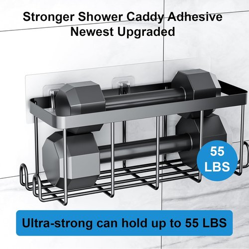Lsnisni Shower Caddy Adhesive Strips - Waterproof Replacement Hooks for Bathroom & Kitchen Storage | 14 Pack, Clear