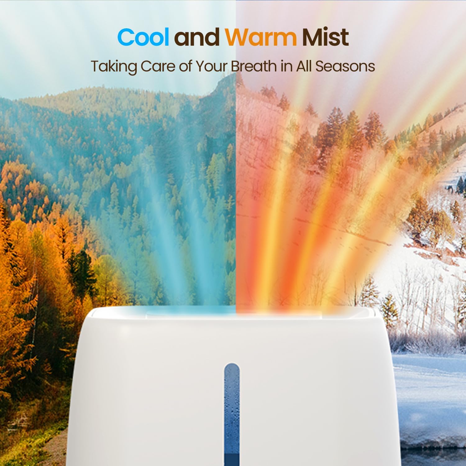 Top Fill Ultrasonic Humidifier by [Brand Name] - Cool & Warm Mist for Large Rooms | Smart Humidity Control & Aroma Diffuser