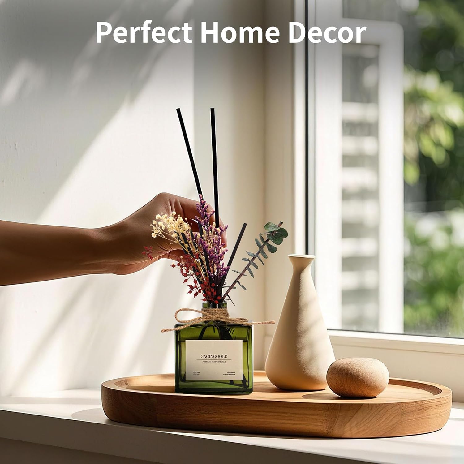 Reed | Earthy Sandalwood Scented Diffuser by [Brand Name] - 6.09 oz Long-Lasting Elegance for Home Decor