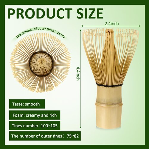 LemonRoad 16 Pcs Matcha Whisk Bulk 100 Prong Bamboo Whisk for Matcha Powder Traditional Japanese Chasen Handcrafted Organic Bamboo Stirrer Mixer Brush Authentic Ceremonial Tea Preparation Starter