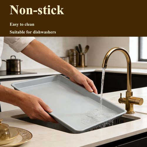 **Ceramic Baking Sheet by [Brand Name] - Non-Stick & Non-Toxic 14x9 Cookie Tray | 2.2mm Thick Aluminum**