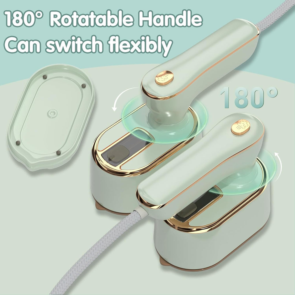 Skiennix Travel Steamer - Mini Portable Iron for Clothes | Compact Design for Home & Travel (Mint Green)