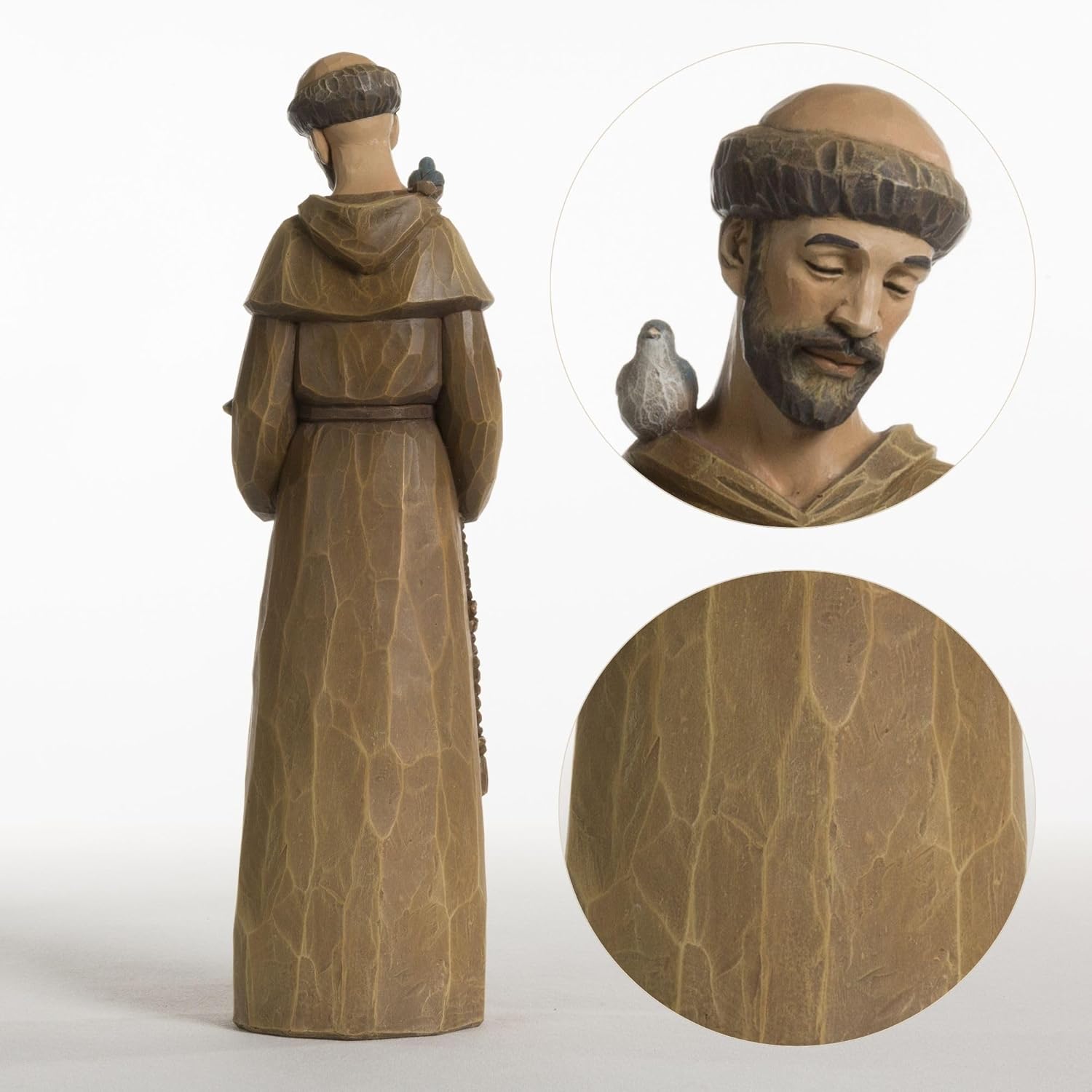 St. Francis Statue - 12 Inch Premium Resin Sculpture | Preaching to Birds, Perfect for Garden Decor