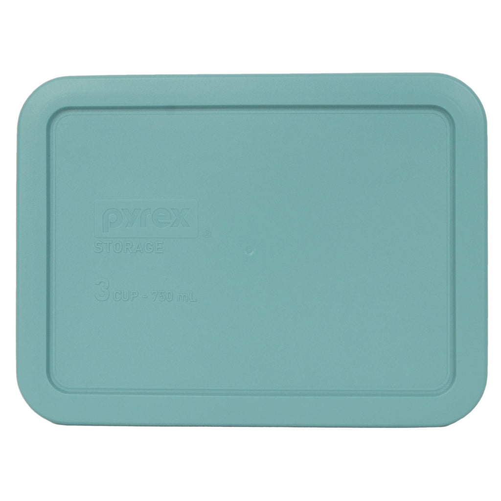 Pyrex 7210-PC 3-Cup (1) Purple, (1) Turquoise, & (1) Edamame Green Food Storage Replacement Lids - Made in USA