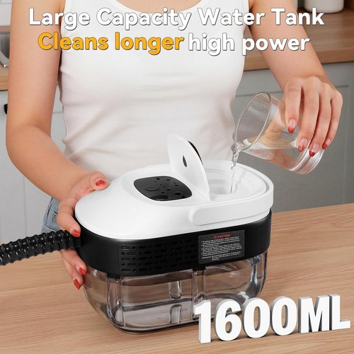 2500W Portable Handheld Steam Cleaner,54oz Large Capacity,3-Level Adjustable Handle,15s Fast Heating Steamer for Cleaning with 20 Pcs Accessories,Plug-and-Play Steam Cleaner for Home,Car,Kitchen,More