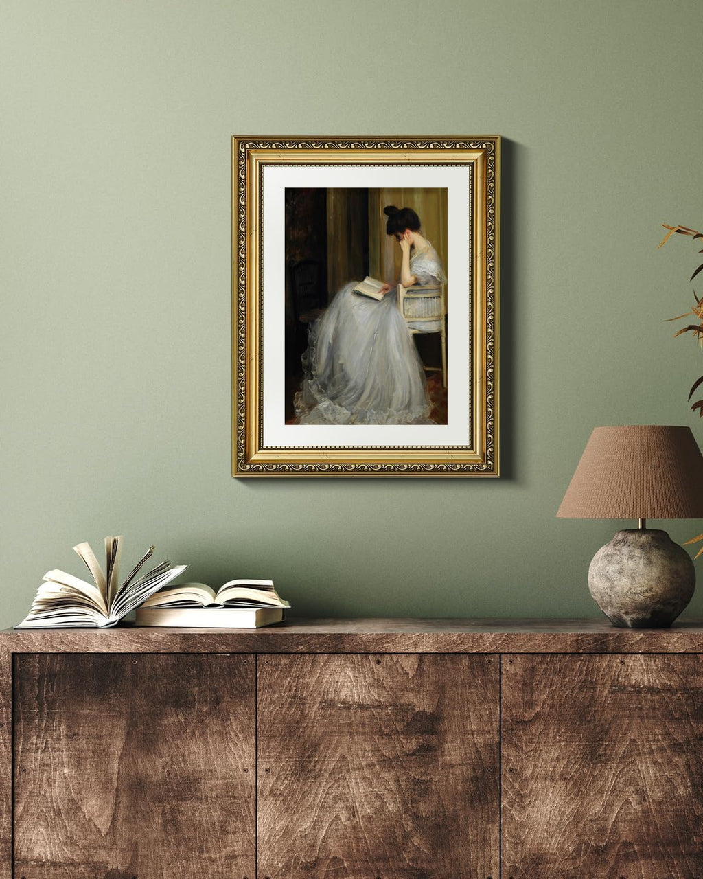 VIYYIEA Gold Framed Canvas Wall Art - Elegant Home Decor Print | 11x14in, White
