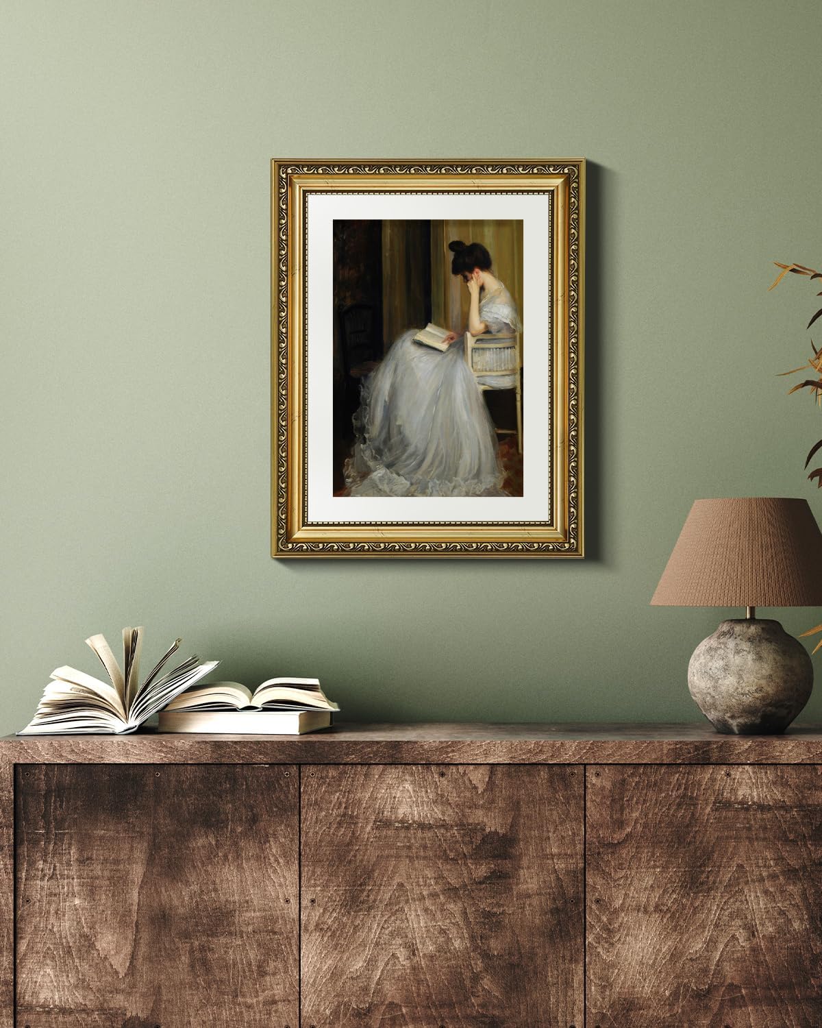 VIYYIEA Gold Framed Canvas Wall Art - Elegant Home Decor Print | 11x14in, White